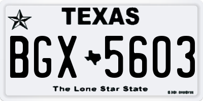 TX license plate BGX5603