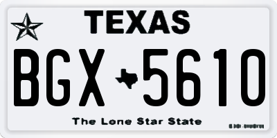 TX license plate BGX5610