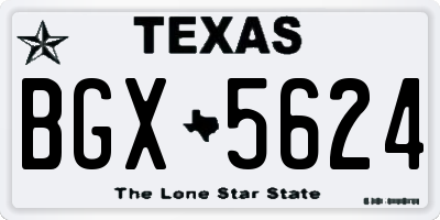 TX license plate BGX5624
