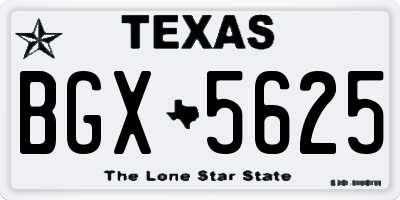 TX license plate BGX5625