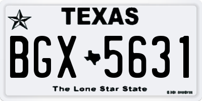 TX license plate BGX5631