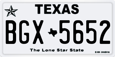 TX license plate BGX5652