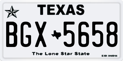 TX license plate BGX5658