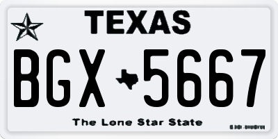 TX license plate BGX5667
