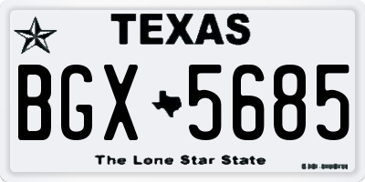 TX license plate BGX5685