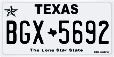 TX license plate BGX5692