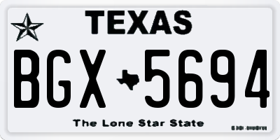 TX license plate BGX5694