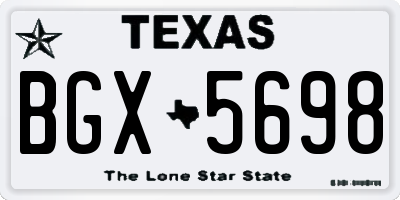 TX license plate BGX5698