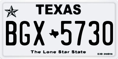 TX license plate BGX5730
