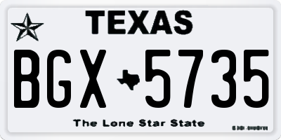 TX license plate BGX5735