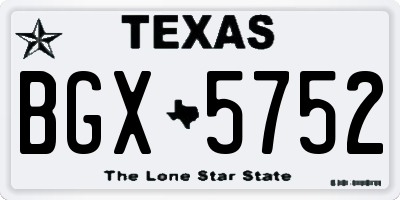 TX license plate BGX5752
