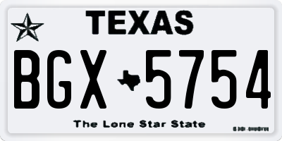 TX license plate BGX5754