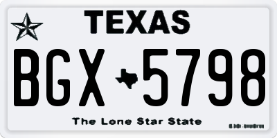 TX license plate BGX5798