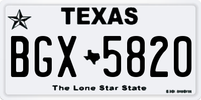 TX license plate BGX5820