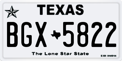 TX license plate BGX5822