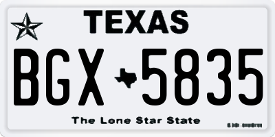 TX license plate BGX5835