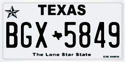 TX license plate BGX5849