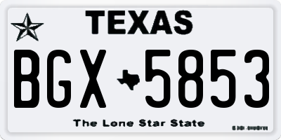 TX license plate BGX5853