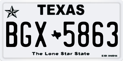 TX license plate BGX5863