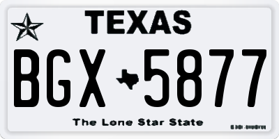 TX license plate BGX5877