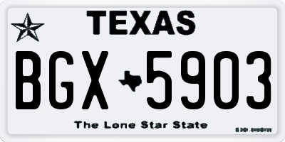 TX license plate BGX5903