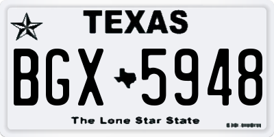 TX license plate BGX5948