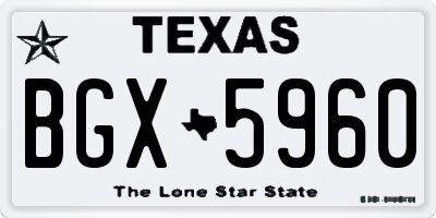 TX license plate BGX5960