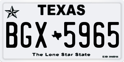 TX license plate BGX5965