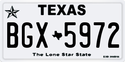 TX license plate BGX5972
