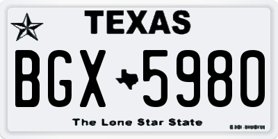 TX license plate BGX5980
