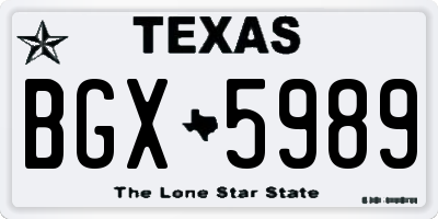 TX license plate BGX5989