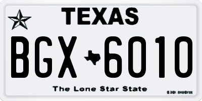TX license plate BGX6010