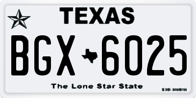 TX license plate BGX6025