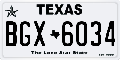 TX license plate BGX6034
