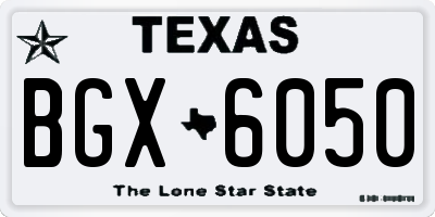 TX license plate BGX6050