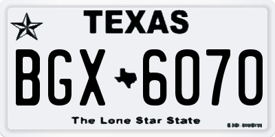 TX license plate BGX6070