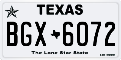 TX license plate BGX6072
