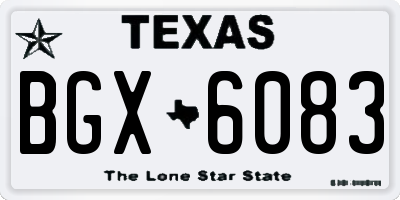 TX license plate BGX6083