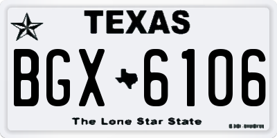 TX license plate BGX6106