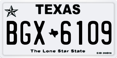 TX license plate BGX6109