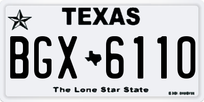 TX license plate BGX6110