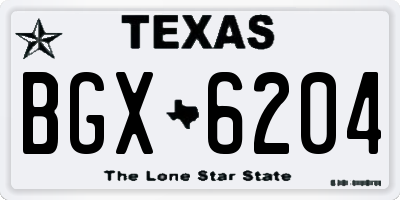 TX license plate BGX6204