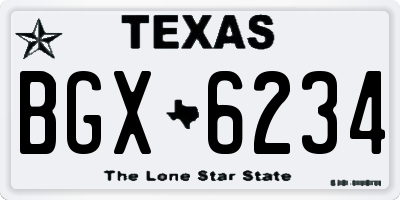 TX license plate BGX6234