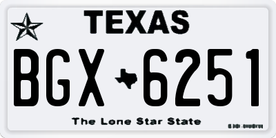 TX license plate BGX6251