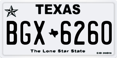 TX license plate BGX6260