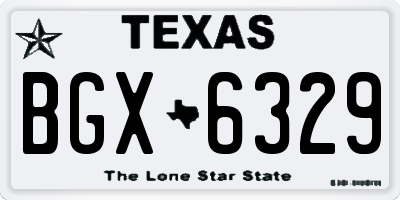 TX license plate BGX6329