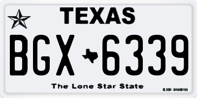 TX license plate BGX6339