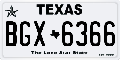TX license plate BGX6366