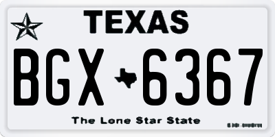 TX license plate BGX6367