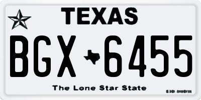 TX license plate BGX6455